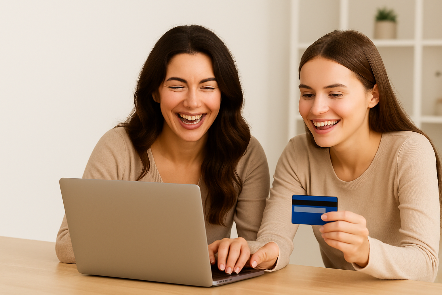 Smiling Women Shopping